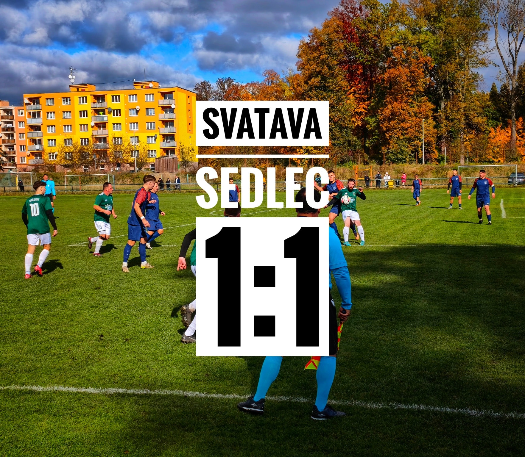 Svatava - Sedlec 1:1 (1:0) Branka: Štork. 18. 10. 2025 • muži • 7. liga Dnes to byl bezkrevný výkon, většinou se hrálo od branky k brance. Sedlec měl pár šancí, Svatava taky, tak remíza asi v pořádku. ✅