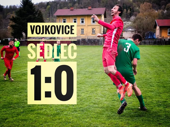 7. liga mužů - I.B třída 19. 4. 2026 𝗩𝗼𝗷𝗸𝗼𝘃𝗶𝗰𝗲 – 𝗦𝗲𝗱𝗹𝗲𝗰 𝟭:𝟬 (𝟭:𝟬) 🔸 V obou poločasech byl Sedlec lepším týmem, jenže bez vstřelené branky se body brát nedají. První poločas nabídl fotbal nahoru dolů, kdy jsme si vytvořili několik slibných šancí, ale bez gólového efektu. Domácí naopak ve 40. minutě udeřili z rychlého brejku, kdy nadvakrát dotlačili míč do sítě – 1:0. 🔸 Druhá půle byla hodně soubojová a bez větších příležitostí na obou stranách. Do výraznějšího tlaku jsme se dostali až v závěru, ale chyběla finální fáze i přesnější zakončení. Vojkovice naopak hrozily z protiútoků, které naštěstí nedotáhly. Utkání plné osobních soubojů tak končí těsnou porážkou a ze hřiště soupeře odjíždíme bez bodu.
